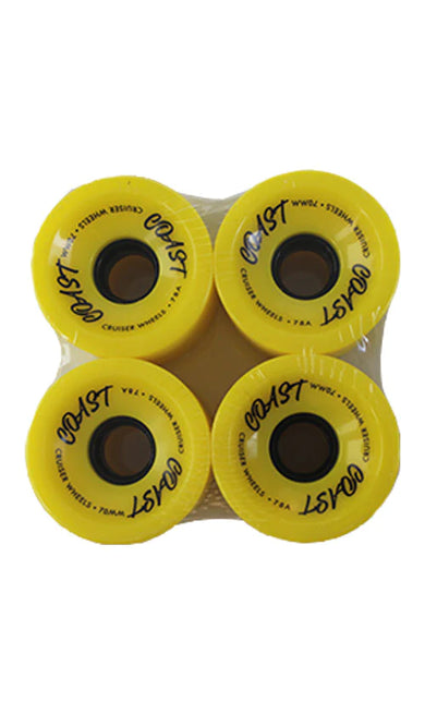 Coast Longboard Wheels 70mm 78A Yellow