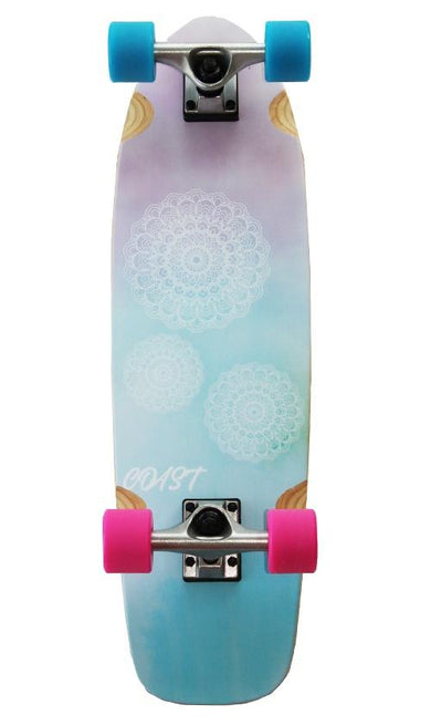 Coast Cruiser Skateboard Mandala Pink/Blue Fade 28"